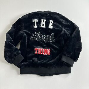 Forever 21 The Real Thing 96 Faux Fur Bomber Jacket Sherpa Black Size Small‎ Men